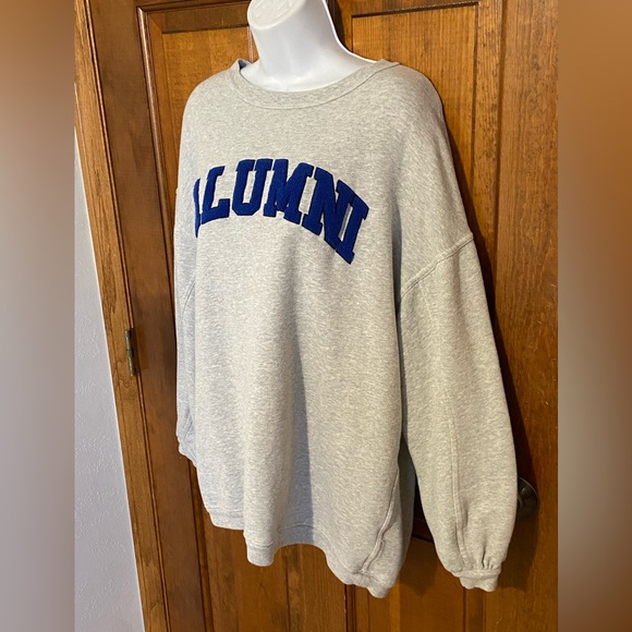 Aero Alumni Gray Crewneck Sweatshirt Oversized Size Medium Athleisure - Picture 5 of 13